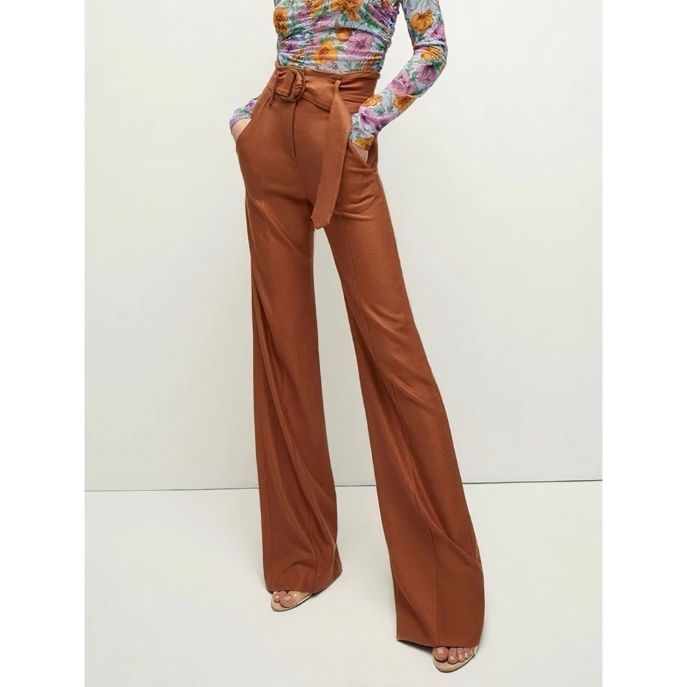 NWT Veronica Beard Wide-Leg Twill High-Waist Sunny Pant - Picture 4 of 7